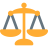 Balance scale icon, contribute as a lawyer